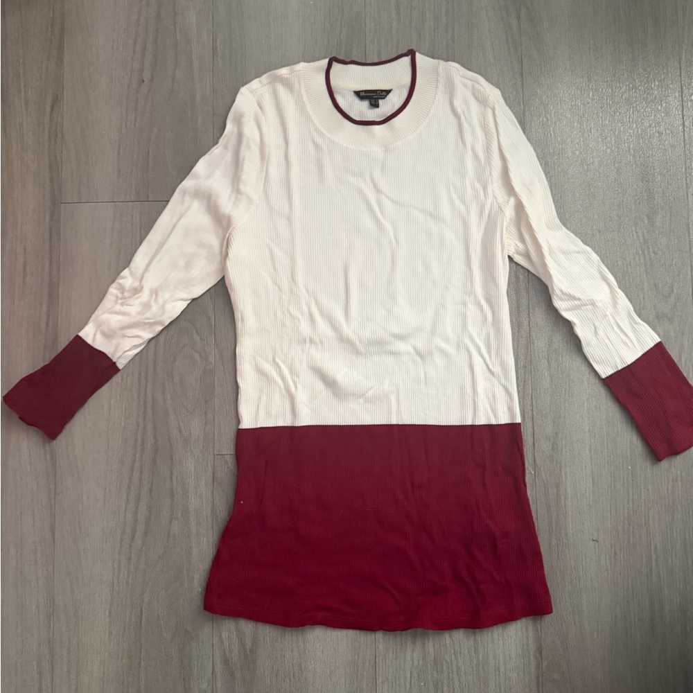Two-Tone Long Sleeve Sweater